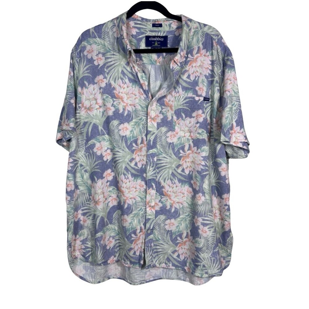 Chubbies Size 2XL Muted Friday Life in Pardise Reverse Print Hawaiian Shirt EUC